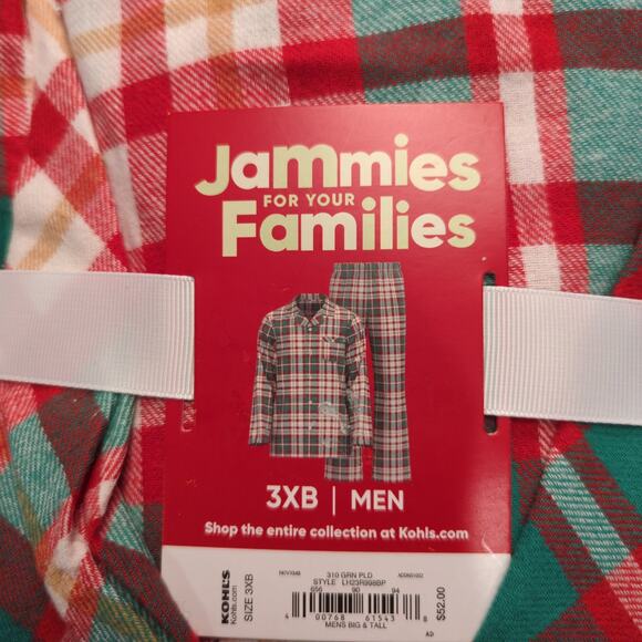 Jammies for Families PJ/Lounge Set, Plaid, 3XB - Picture 3 of 4